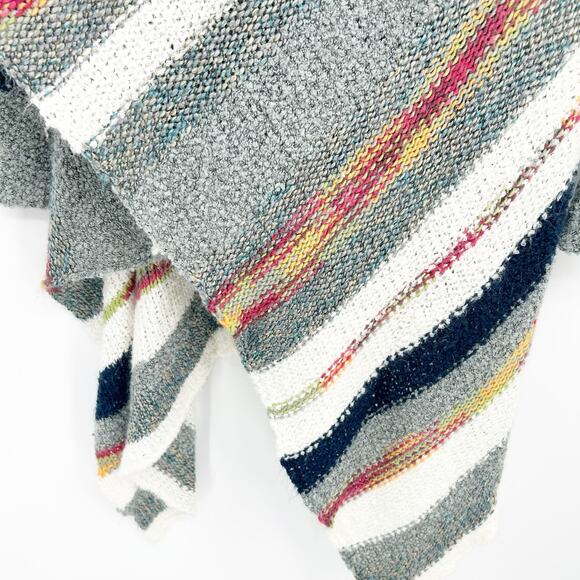 Lovestitch Fall Lagenlook Striped Open Front‎ Wool Blend Knit Cardigan Size S - Picture 5 of 7